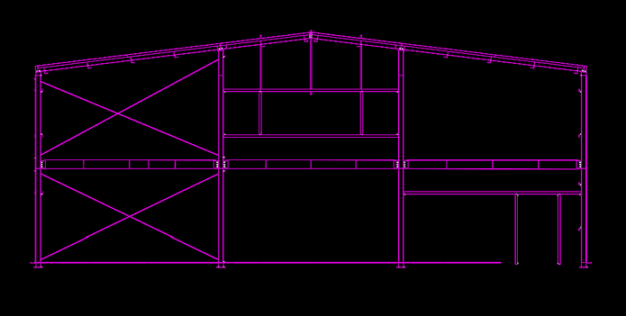 Ангар 640 м<sup>2</sup> с антресолями  из металлоконструкций