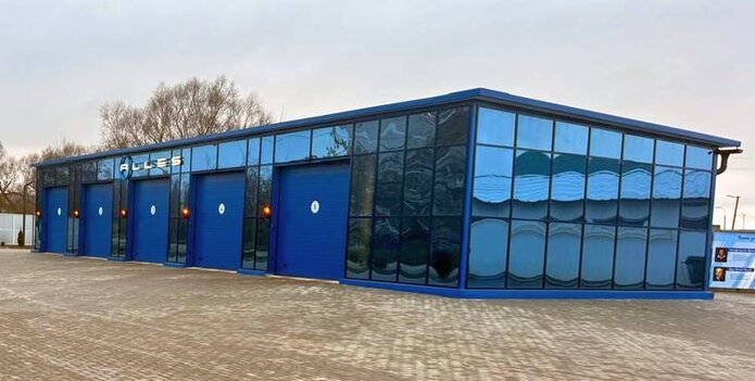 Автомойка на 5 постов из металлоконструкций