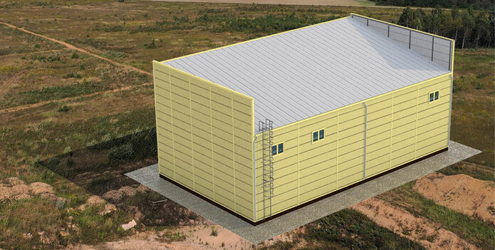 Крановый цех Лайт индастриал 500 м<sup>2</sup> из металлоконструкций