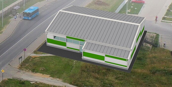 Магазин с пристройкой 460 м<sup>2</sup> из металлоконструкций