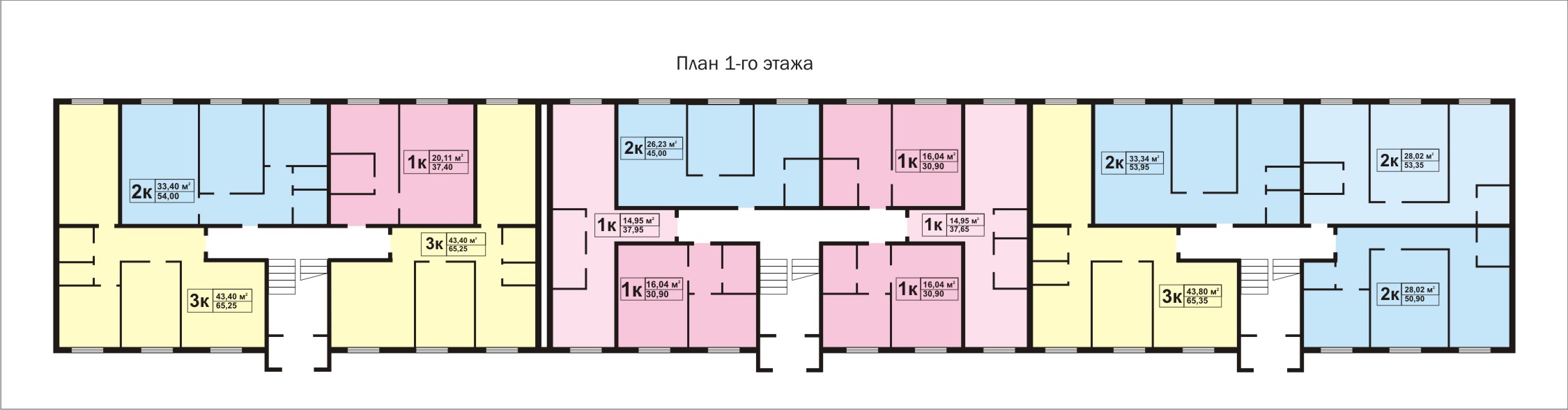 План 1-го этажа типового дома